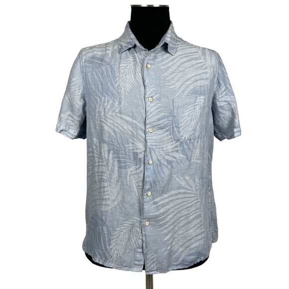 Tasso Elba Silk Linen Weave Hawaiian Shirt - Men’s L - Picture 1 of 8
